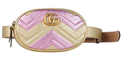 Matelasse Marmont Belt Bag, Metallic Leather, Gold/Pink, 525040, E/DB, 2*